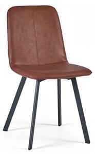 Glens Faux Leather Dining Chair In Antique Brown