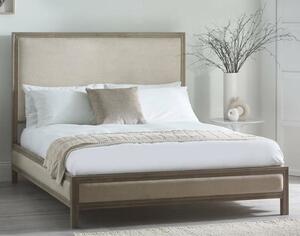 Lenoir Fabric Headboard King Size Bed In Ivory