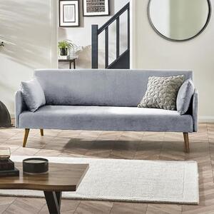 Alton Fabric Sofa Bed In Grey With Wooden Legs