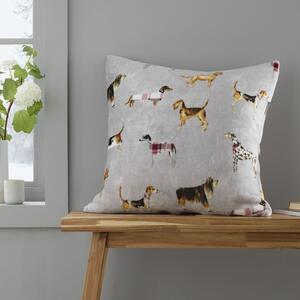 Catherine Lansfield Country Dogs 55cm x 55cm Filled Cushion Natural