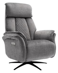 Edison Swivel Fabric Electric Recliner Chair In Grey