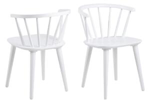 Ithaca White Wooden Dining Chairs In Pair