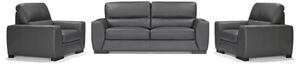 Natick Leather 3+1+1 Seater Sofa In Anthracite