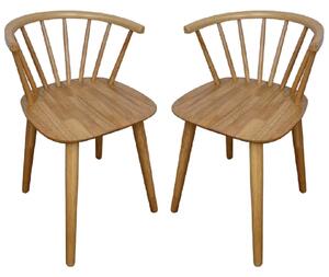 Ithaca Oak Wooden Dining Chairs In Pair