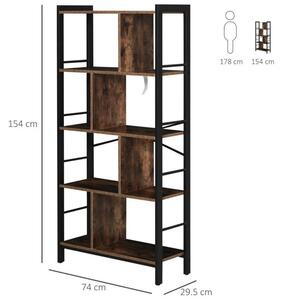 Industrial-Style 4 Shelf Bookcase