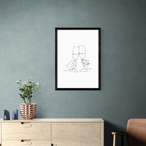 East End Prints Champagne Toast Print by Sundry Society White