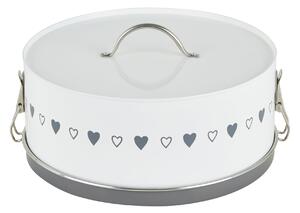 Dunelm Life Is What You Bake Of It Clip Top Cake Tin White/Grey