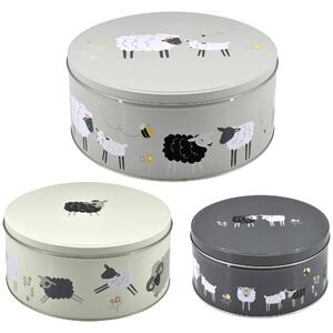 Penny the Sheep Cake Tins Set of 3 Grey, Yellow and White