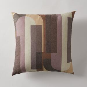 Bauhaus Style Abstract 5 Cushion Brown, Pink and White