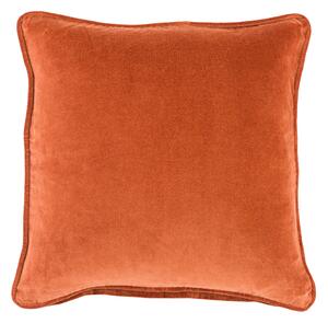 Clara Cotton Velvet Square Cushion Orange
