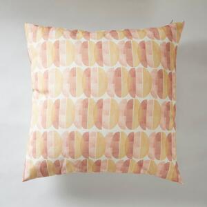 Abstract Oval Cushion Pink, Yellow and White