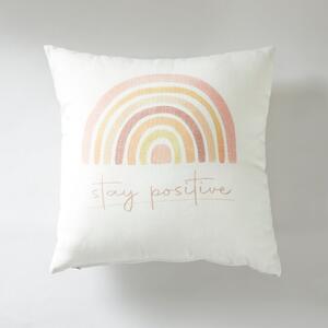 Stay Positive Cushion Brown and White