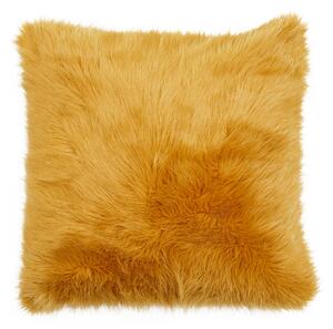 Fluffy Faux Fur Cushion Cover Yellow
