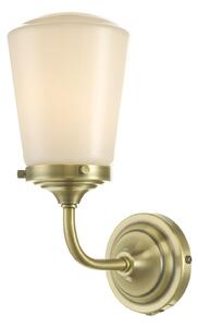 Dar lighting CAD0775 Caden Wall Light Antique Brass Opal Glass IP44