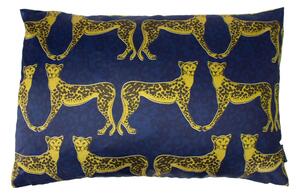 Lynx Cushion Blue, Yellow and Brown