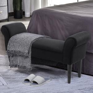 Modern Black Fabric Bed Side Bench