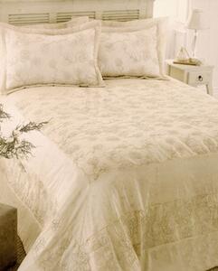 Jewelled Butterfly Quilted Bedspread Ivory