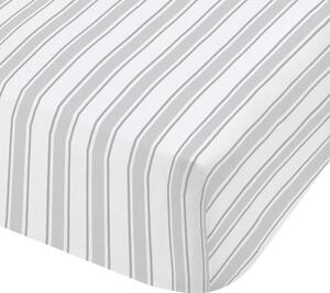 Bianca Check And Stripe Bed Linen Fitted Sheet Grey