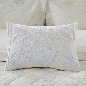Dorma Acanthus Embroidered Cream Cushion White