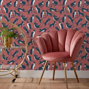 Geo Cat Wallpaper Pink