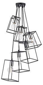 Dar lighting Tow0650 Tower 6 Light Cluster Pendant Black and Polished Chrome