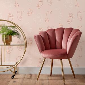 Kindred Wallpaper Blush Pink