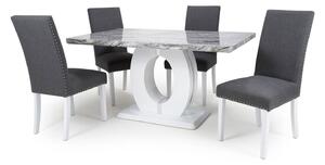 Neptune Marble Dining Table with 4 Chairs