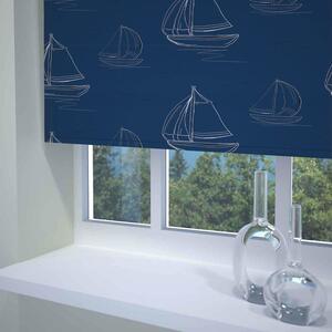 Boats Ready Made Blackout Roller Blind Navy