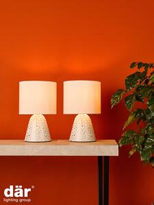 Dar lighting GLE412 Glenda Ceramic Table Lamp White with Shade (Twin Pack)