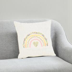 Floral Rainbow 43x43cm Cushion White/Pink/Yellow