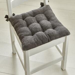 9 Stitch Charcoal Velvet Seat Pad Charcoal