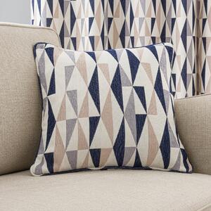 Elements Triangle Cushion Navy, White and Brown