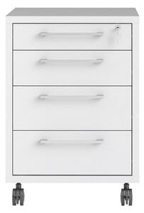 Prima 4 Drawers White Pedestal Cabinet