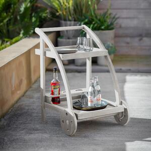 Leno Outdoor Drinks Trolley - Whitewash