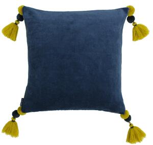 Paoletti Poonam Blue Velvet Cushion Blue