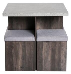 Set of 4 Ottomans Seats & Dining Table
