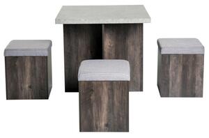 Set of 4 Ottomans Seats & Dining Table