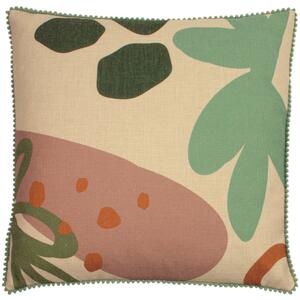 Blume Cushion Brown/Pink/Green