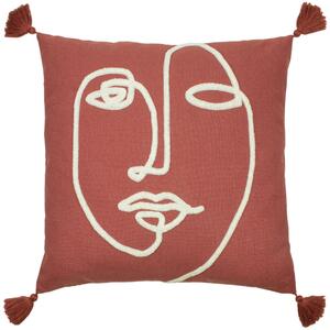 Uno Face Cushion Red Clay Red/White