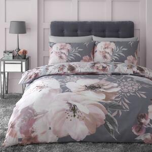 Catherine Lansfield Dramatic Floral Bedding Set Grey