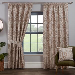 Tegola Ready Made Pencil Pleat Curtains Latte