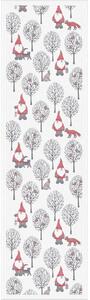 Ekelund Linneväveri Tomteliv table runner 35x120 cm grey-red