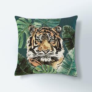 Equatorial Tiger Tapestry Cushion Multicoloured MultiColoured