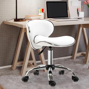 Technician Faux White Adjustable Office Chair