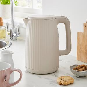 Textured Ribbed Plastic Kettle 1.7L Beige