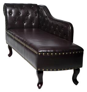 Tufted Chaise Lounge in Dark Brown