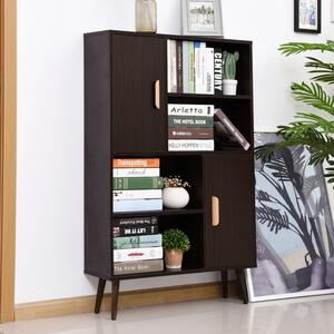 Two Doors Walnut Bookcase Storage & Shelves