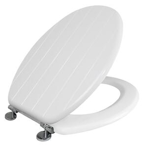 Allana Tongue & Groove Moulded Wood White Toilet Seat