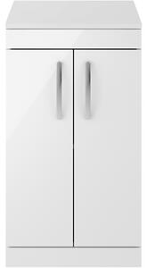 Balterley Rio 500mm Freestanding 2 Door Vanity With Worktop - Gloss White