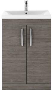 Balterley Rio 600mm Freestanding 2 Door Vanity With Basin 1 - Brown Grey Avola